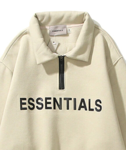 ESSENTIALS Half Zipper CARLs Coffee Hoodies 2