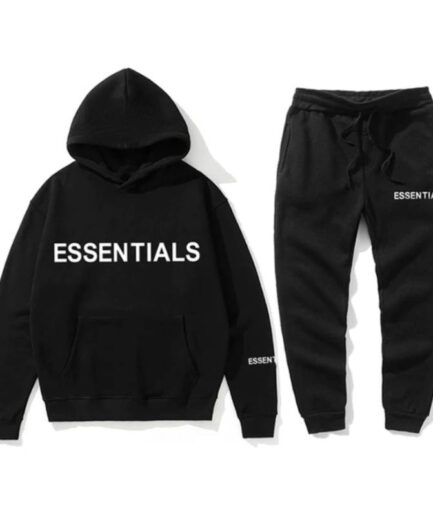 Essential Spring Tracksuit Hooded Sweatshirt black