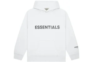 FEAR OF GOD ESSENTIALS 3D Silicon Applique Pullover Hoodie White