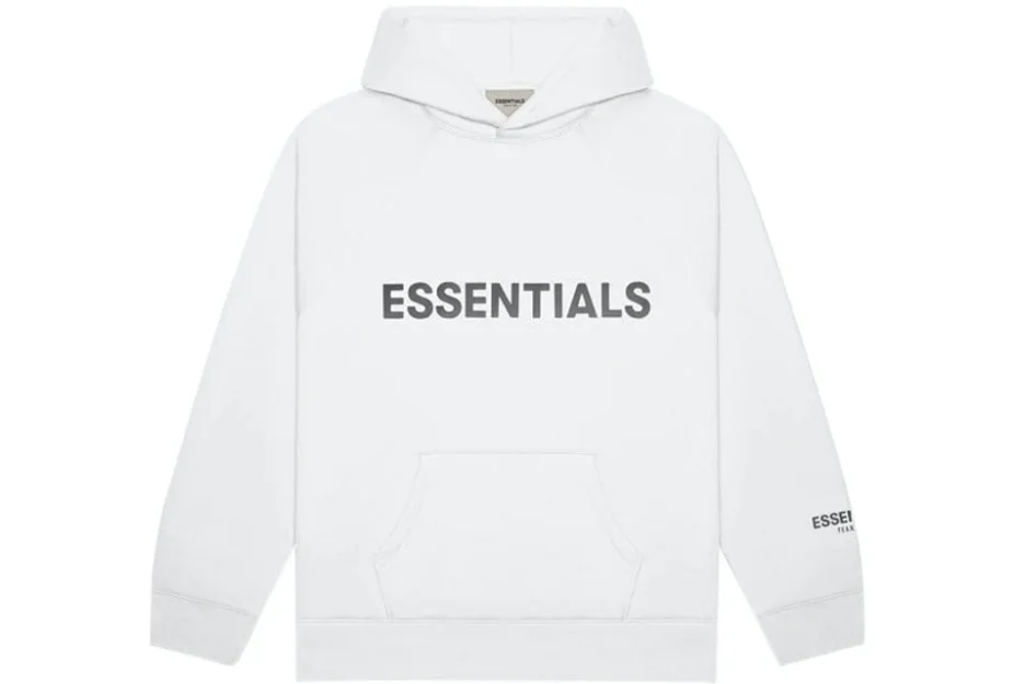 FEAR OF GOD ESSENTIALS 3D Silicon Applique Pullover Hoodie White