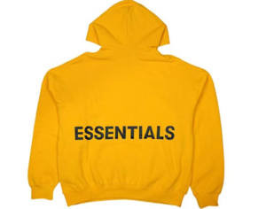 Fear of God Essentials Black Printed Graphic Pullover Hoodie Yellow Back side