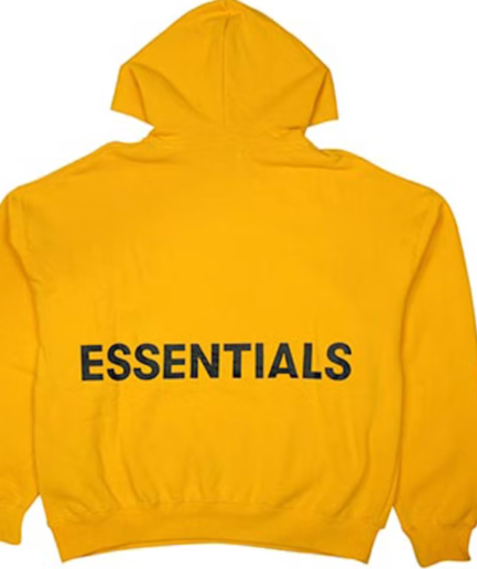 Fear of God Essentials Black Printed Graphic Pullover Hoodie Yellow Back side