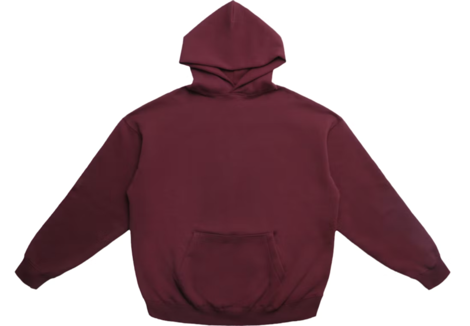 Fear of-God Essentials Graphic Pullover Hoodie Burgundy front side cangro pocket